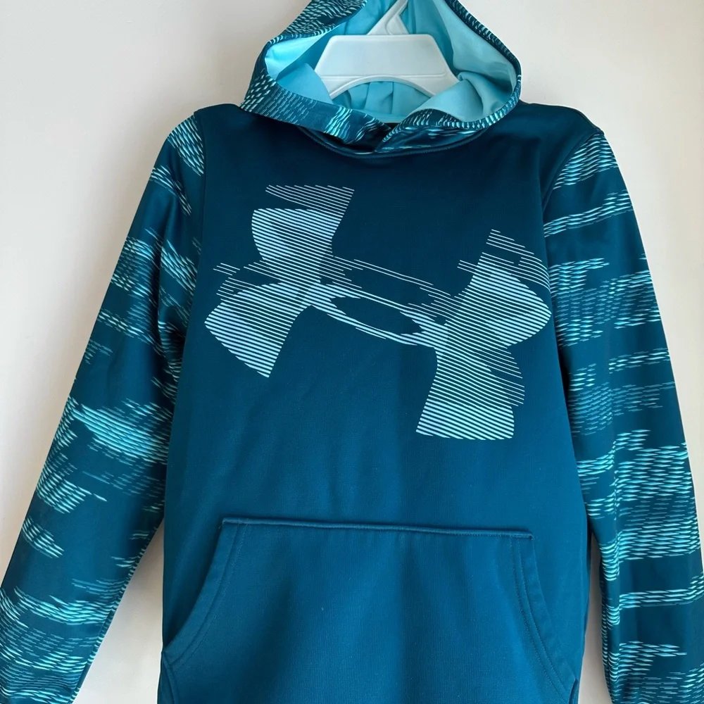 Under Armour Kids Hoodie Sweatshirt Size M Turquoise Blue - Picture 13 of 16